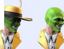 مجسمه نیم تنه کاراکتر فیلم The Mask برای چاپ سه بعدی