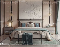 صحنه داخلی اتاق خواب سبک مدرن