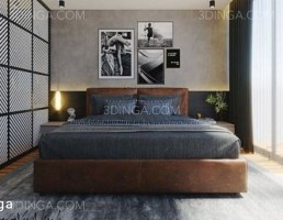 صحنه داخلی اتاق خواب برای اسکچاپ