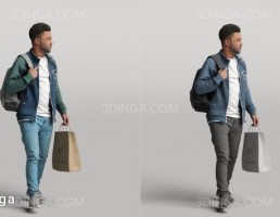 کاراکتر مرد در خال برگشت از خرید
