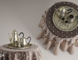 میز + قهوه ساز + فنجان