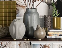 گلدان + کتاب تزیینی