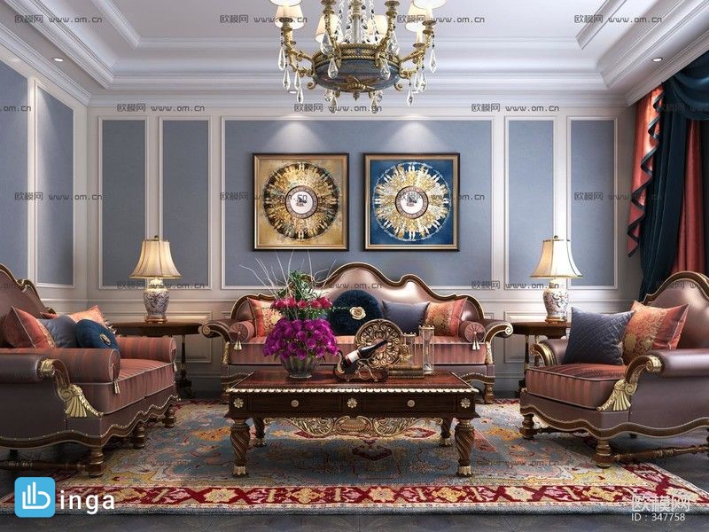 ست مبلمان کلاسیک + لوستر