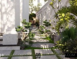 صحنه بیرونی حیاط خانه باغ