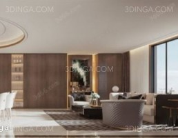 صحنه داخلی اتاق ناهارخوری سبک مدرن