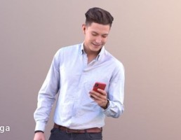 کاراکتر مرد در حال استفاده از گوشی