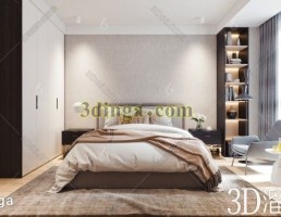 صحنه داخلی اتاق خواب مدرن