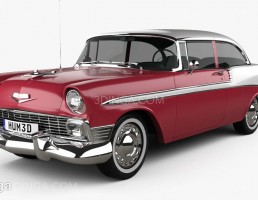 ماشین شورلت مدل Bel Air hardtop سال 1956