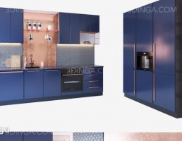 مدل سه بعدی کابینت آشپزخانه