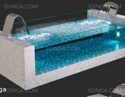 مدل سه بعدی استخر مدرن