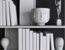 قفسه کتاب + وسایل تزیینی