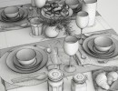 ظروف غذاخوری روی میز