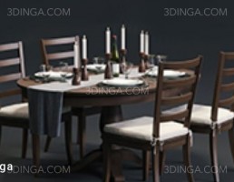 ست میز و صندلی چوبی