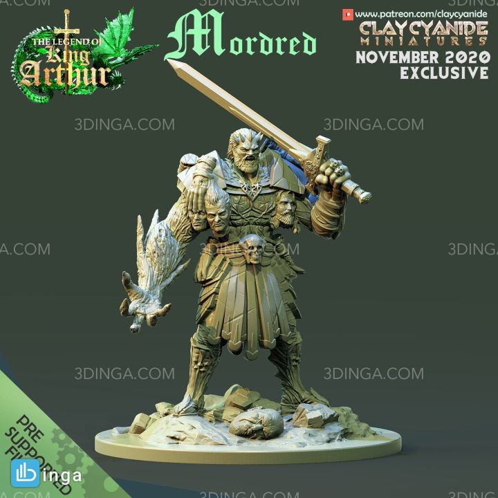 کاراکتر مرد جنگجو (Mordred ) برای چاپ سه بعدی