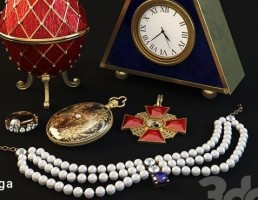 ساعت + گردبند + وسایل زینتی