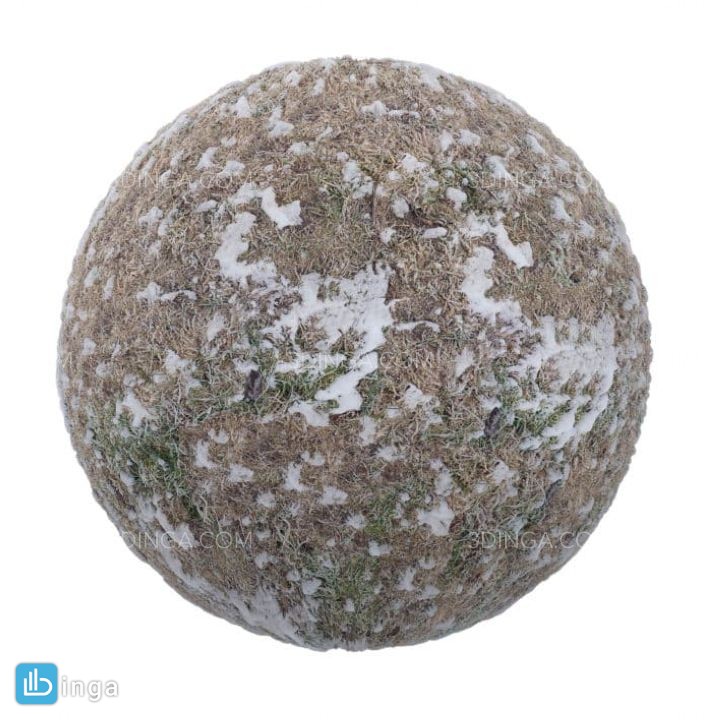 تکسچر چمن یخ زده با برف