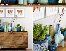 میز کنسول + تابلو + وسایل تزیینی