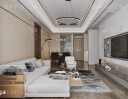 صحنه داخلی اتاق نشیمن سبک مدرن