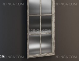 مدل سه بعدی آینه با قاب فلزی