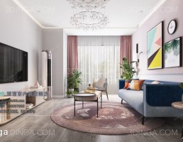 صحنه داخلی اتاق نشیمن سبک مدرن