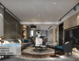 صحنه داخلی اتاق نشیمن سبک مدرن