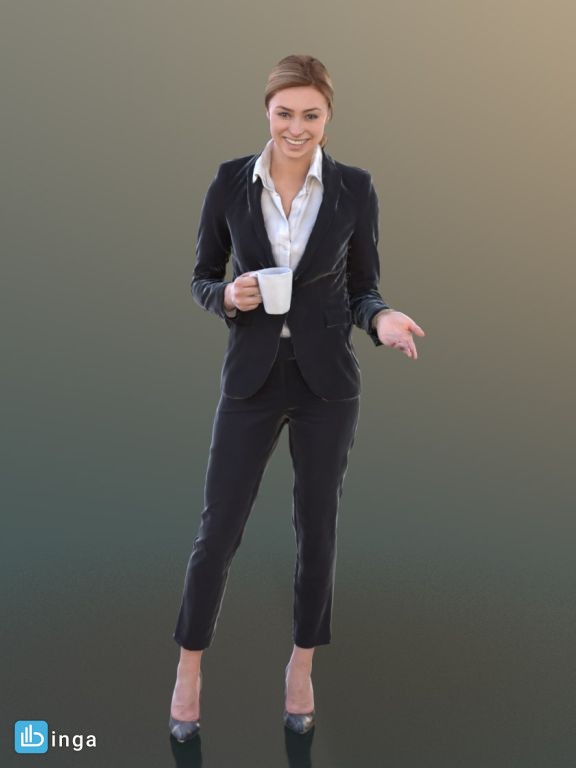 کاراکتر زن چای خوردن