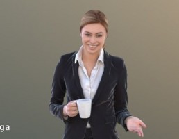 کاراکتر زن چای خوردن