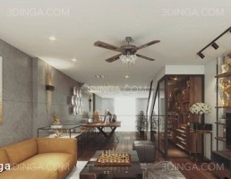 صحنه داخلی اتاق نشیمن برای اسکچاپ
