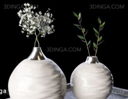 گلدان + گل بابونه