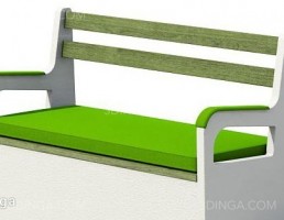نیمکت چوبی حیاط