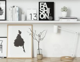 قفسه کتاب + وسایل تزیینی