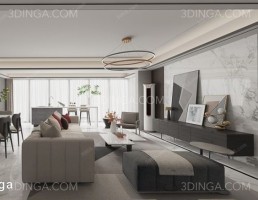 صحنه داخلی سالن اتاق نشیمن سبک مدرن