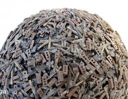 تکسچر قلوه سنگ آجری و چوبی
