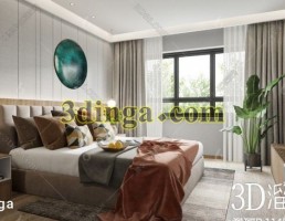 صحنه داخلی اتاق خواب مدرن