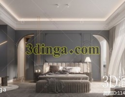 صحنه داخلی اتاق خواب مدرن