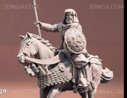کاراکتر جنگجو جنوبی سوار بر اسب برای چاپ سه بعدی