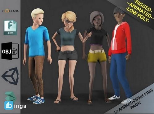 کاراکتر های کارتونی -low poly