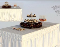 میز غذا کلاسیک + ظرف شیرینی