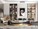 صحنه داخلی اتاق نشیمن سبک مدرن