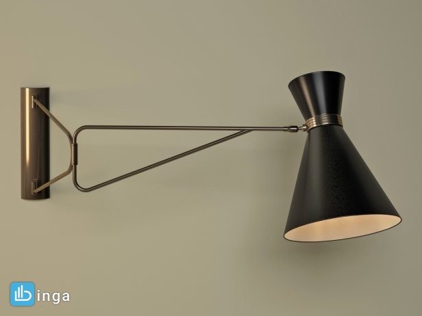 مدل سه بعدی چراغ دیواری