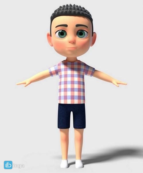 کاراکتر های کارتونی پسر بچه-low poly