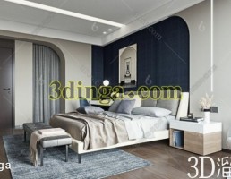 صحنه داخلی اتاق خواب مدرن