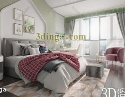 صحنه داخلی اتاق خواب سبک نوردیک