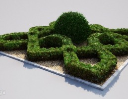 چمن باغ به شگل گل