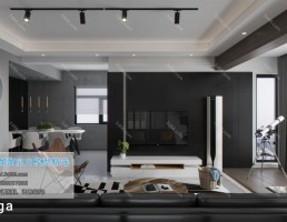 صحنه داخلی اتاق نشیمن سبک مدرن