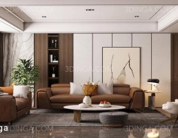 صحنه داخلی اتاق نشیمن سبک مدرن