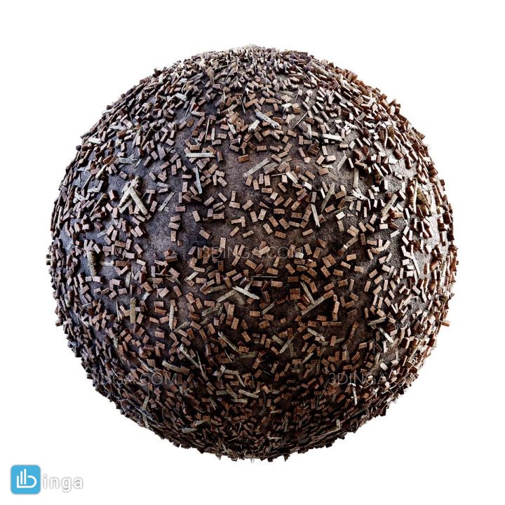تکسچر قلوه سنگ آجری و چوبی