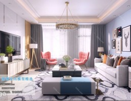اتاق نشیمن کلاسیک سبک نودریک